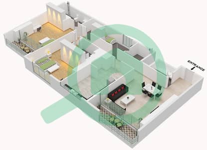 法拉蒂斯大厦 - 2 卧室公寓单位08(1)戶型图