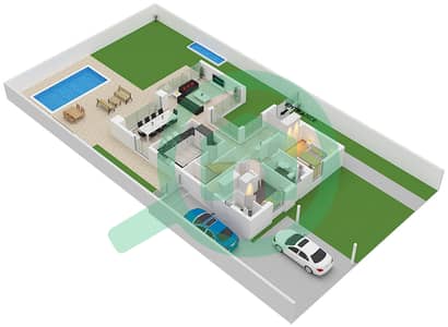 المخططات الطابقية لتصميم النموذج / الوحدة A / UNIT CORNER فیلا 4 غرف نوم - مروج الفرجان غرب