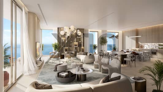 4 Bedroom Penthouse for Sale in Dubai Maritime City, Dubai - BEYOND_DMCPlot2F01_CGI08_04_12k_ Penthouse A Dining Living. jpg
