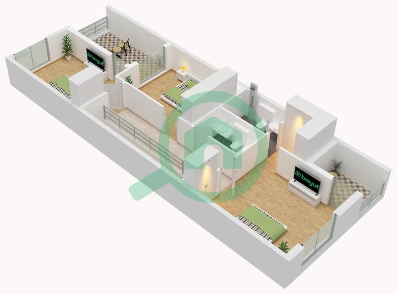 Ivy - 4 卧室别墅类型THRS-M1戶型图 Type THRS-M1 Floor First interactive3D
