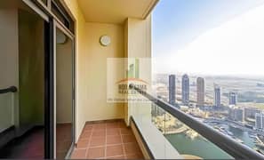 Hot offer! High Floor | Unfurnished 2 bedroom for Rent 130,000 | Marina View | JBR