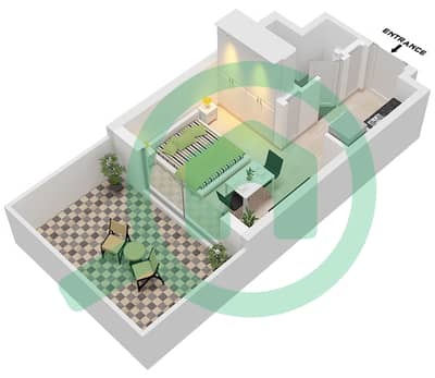 Azizi Jewel - 单身公寓单位2 FLOOR 1戶型图
