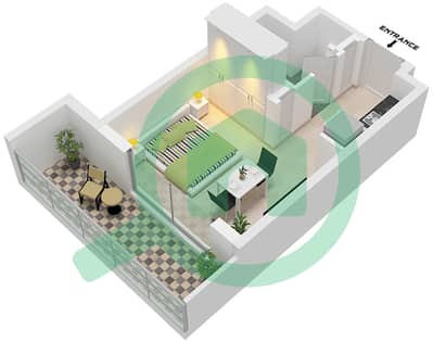 Azizi Jewel - 单身公寓单位38 FLOOR 2-5戶型图