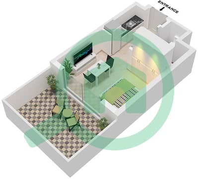 Azizi Jewel - 单身公寓单位3,5 FLOOR 1戶型图