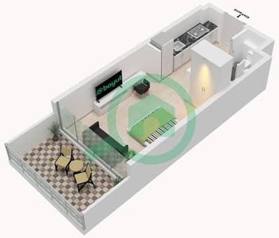 المخططات الطابقية لتصميم النموذج 02 شقة استوديو - بن غاطي روبي
