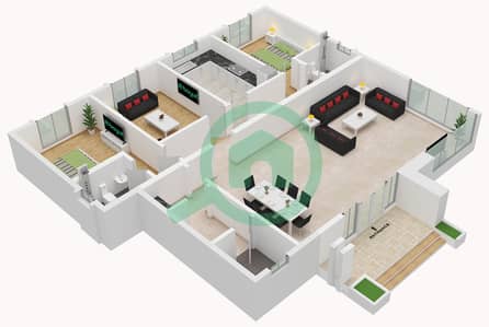 阿尔苏约 - 2 卧室别墅类型A戶型图