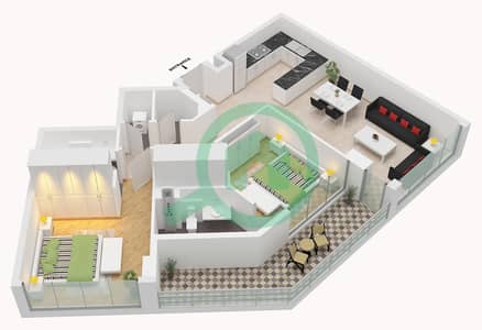 Rose Gardens 3 - 2 Bedroom Apartment Unit 06 FLOOR 2-7 Floor plan