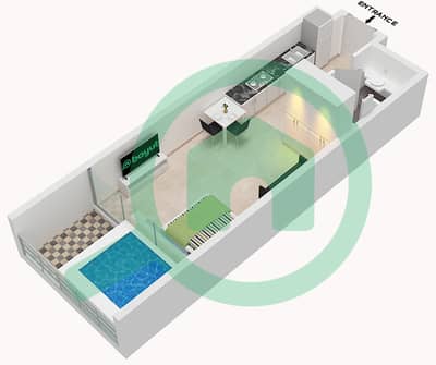 المخططات الطابقية لتصميم النموذج A1 شقة استوديو - بيس لاجونز من بيس هومز