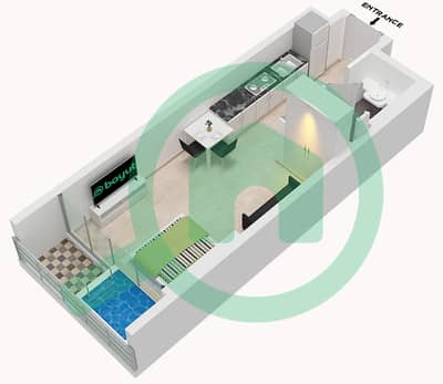 المخططات الطابقية لتصميم النموذج / الوحدة B / UNIT 15 FLOOR 1 شقة استوديو - بيس لاجونز من بيس هومز