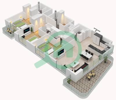 Jade - 3 卧室公寓类型／单位T2 / UNIT 05 FLOOR 3戶型图