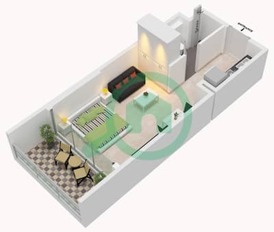 المخططات الطابقية لتصميم النموذج / الوحدة A / UNIT 9,11 FLOOR 1 شقة استوديو - سامانا هيلز ساوث برج A