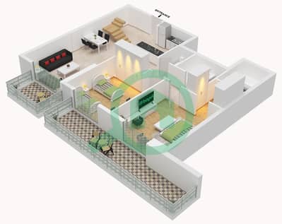 Samia Azizi - 2 Bedroom Apartment Type/unit 3B UNIT 07 Floor plan