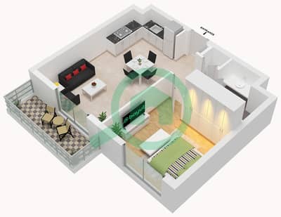 梅费尔公园 - 1 卧室公寓类型A(M)戶型图