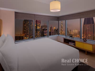 3 Bedroom Hotel Apartment for Rent in Sheikh Zayed Road, Dubai - 3BR - Night Shot. jpg