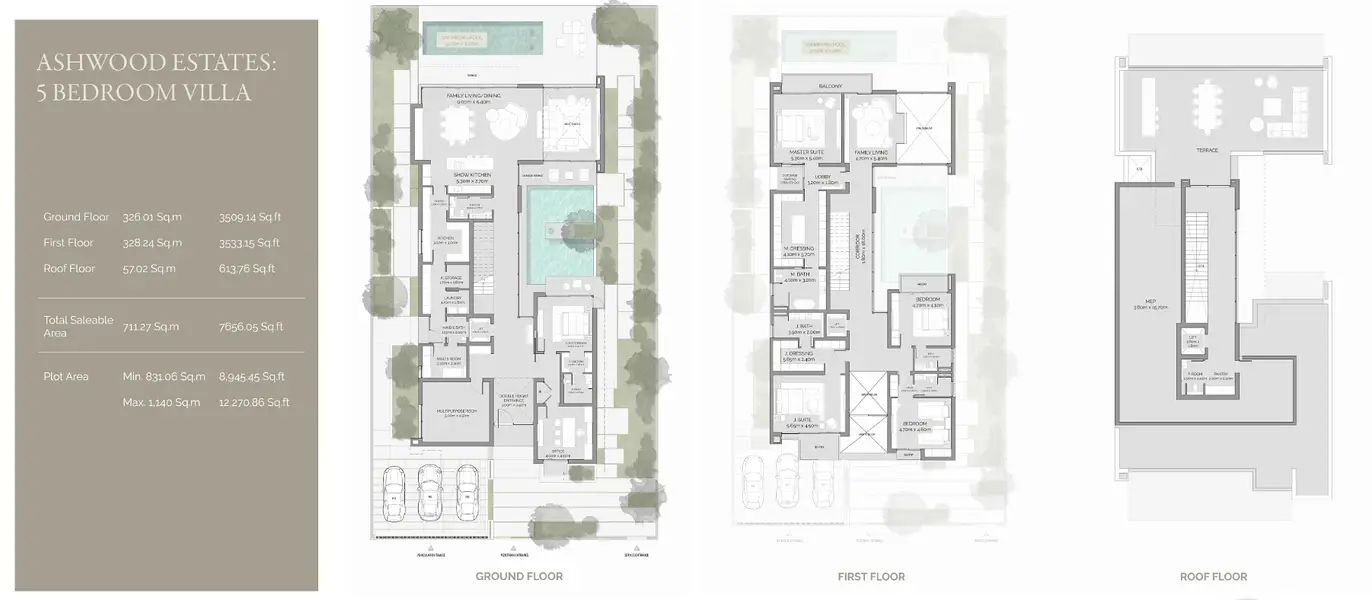 5 BR floor plan