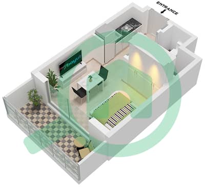Azizi Jewel - 单身公寓单位3,5 FLOOR 2-7戶型图