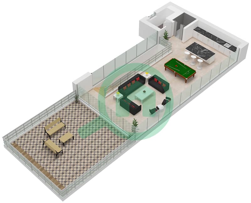 Type L-7BR Floor Second المخططات الطابقية لتصميم النموذج L-7BR فیلا 7 غرف نوم - عقارات ذا إيكرز Type L-7BR Floor Second interactive3D