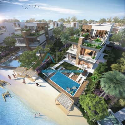 5 Bedroom Townhouse for Sale in DAMAC Islands, Dubai - VD1 Lagoon - Rear Aerial. jpg
