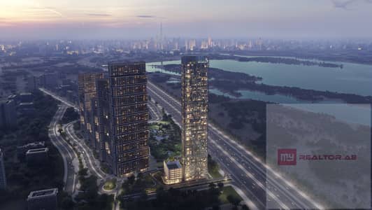 苏巴哈特兰社区， 迪拜 3 卧室单位待售 - Aerial Shot (Night). jpg
