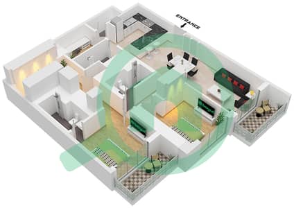 360 河畔新月 - 2 卧室公寓类型A戶型图
