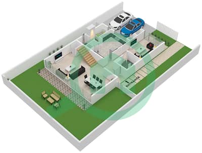 المخططات الطابقية لتصميم النموذج A فیلا 4 غرف نوم - كايا