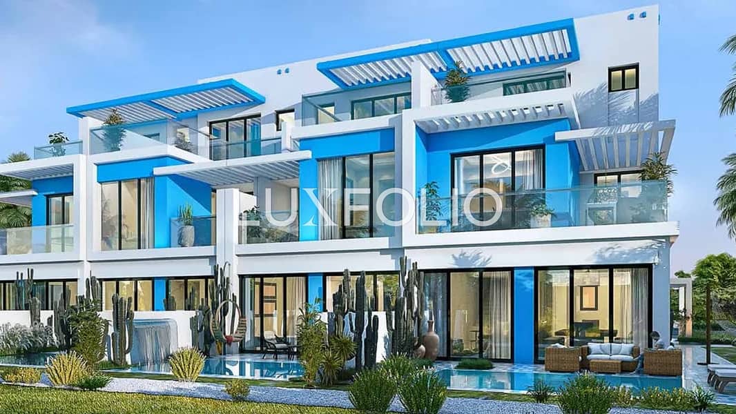 位于大马士革湖住宅，圣托里尼别墅 4 卧室的别墅 3200000 AED - 12922402