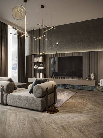 阿尔扬街区， 迪拜 2 卧室单位待售 - TCD 2 Bedroom_living area. jpg
