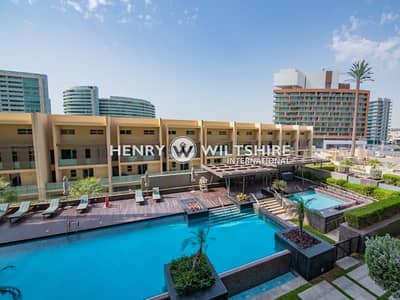 1 Bedroom Apartment for Rent in Al Raha Beach, Abu Dhabi - Furnished type C. Pool and community view