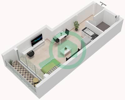 المخططات الطابقية لتصميم النموذج 31 شقة استوديو - بانثيون بوليفارد