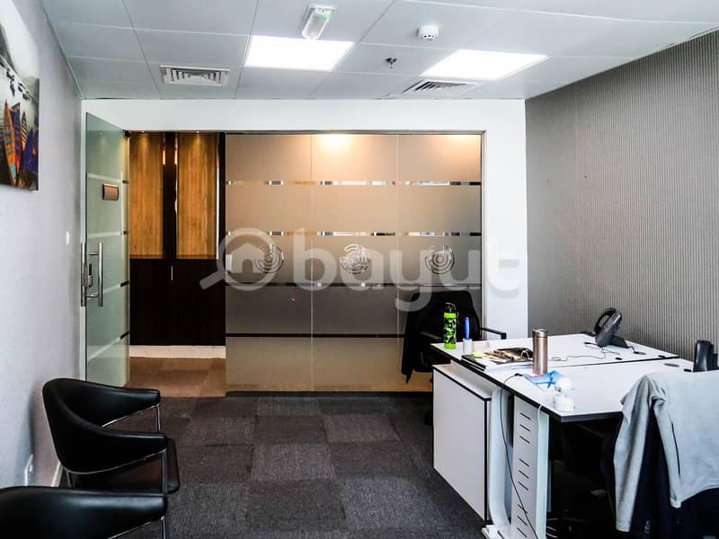 Executive furnished office space with Dewa and Parking- NO COMMISSION!