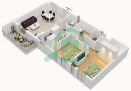 Afnan 5 - 2 Bedroom Apartment Unit 18 FLOOR 5 Floor plan Afnan 5 - 2 Bedroom Apartment Unit 18 FLOOR 5 Floor plan