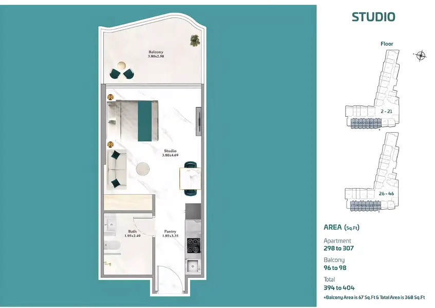0 BR floor plan