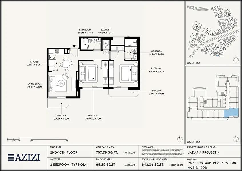 2 BR floor plan