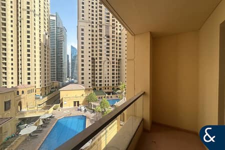 1 Bedroom Flat for Rent in Jumeirah Beach Residence (JBR), Dubai - Low-Floor | Unfurnished | Large Layout