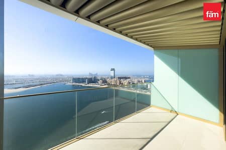 3 Bedroom Apartment for Rent in Dubai Harbour, Dubai - Full Palm Views | Curved Balcony | Grand Bleu