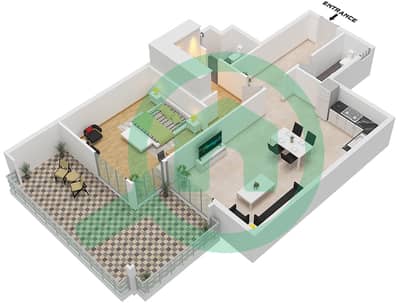 المخططات الطابقية لتصميم الوحدة 01 شقة 1 غرفة نوم - أبراج الخور - عجمان