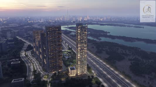 3 Bedroom Apartment for Sale in Sobha Hartland, Dubai - Aerial Shot (Night). jpg