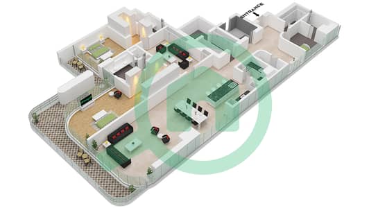 奥尔拉综合公寓 - 2 卧室公寓单位3 FLOOR 3戶型图