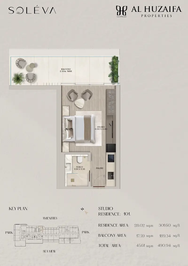 0 BR floor plan