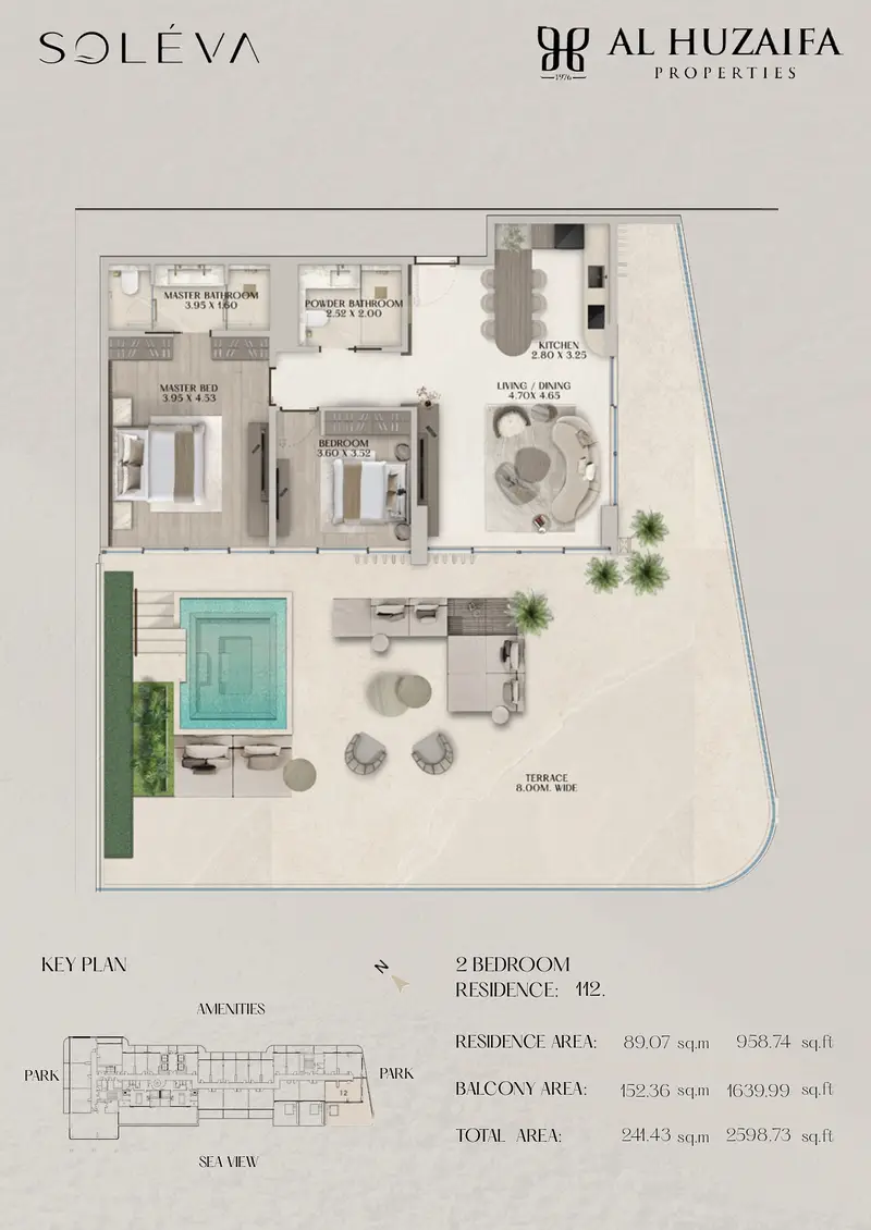 2 BR floor plan