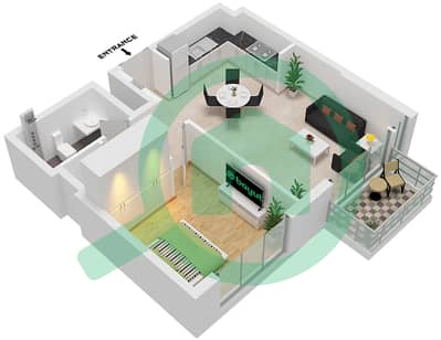 Park Ridge Tower C - 1 Bedroom Apartment Type/unit 1C / UNIT 3-4 FLOOR 1-22 Floor plan