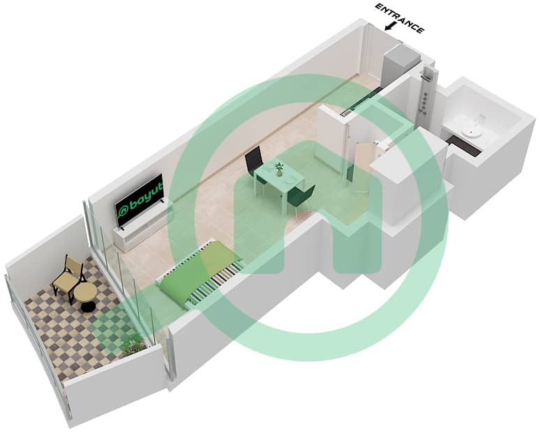 Altitude de GRISOGONO - Studio Apartment Unit 03 FLOOR 5 Floor plan Unit 03 Floor 5 interactive3D