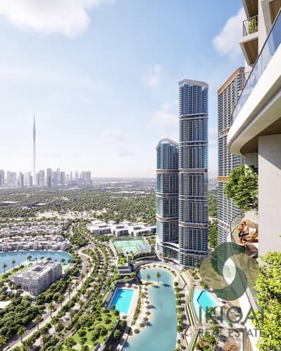 1 Bedroom Flat for Sale in Sobha Hartland 2, Dubai - Balcony Shot 2-min. jpg