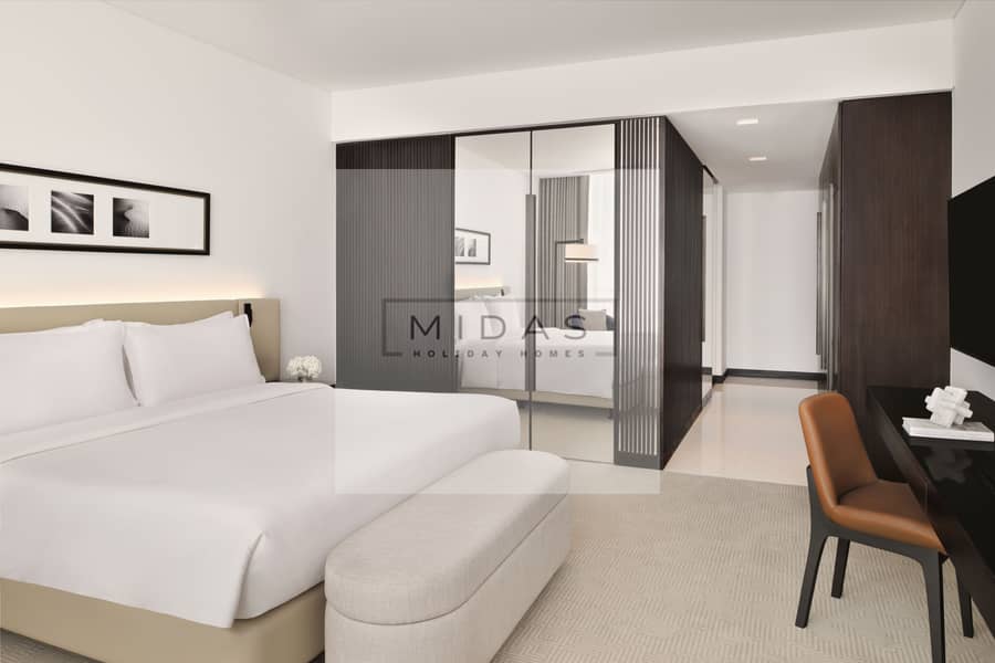 5 One-Bedroom Apartment - Bedroom. JPG