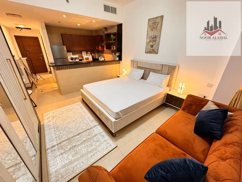 Dubai Al Furjan large studio with American kitchen and bathroom