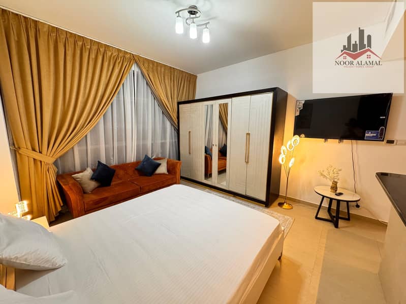 Dubai Al Furjan large studio with American kitchen and bathroom