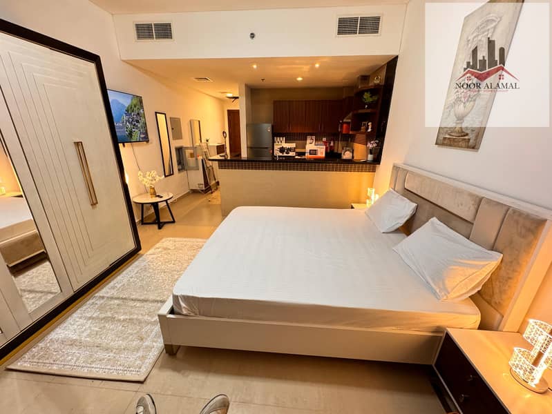 Dubai Al Furjan large studio with American kitchen and bathroom