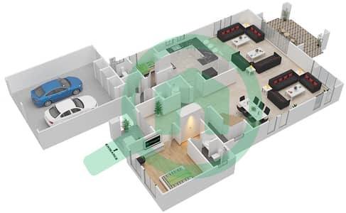 Jumeirah Park - 4 Bedroom Villa Type 4V Floor plan