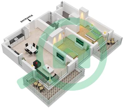 المخططات الطابقية لتصميم النموذج / الوحدة 1C / UNIT 2 FLOOR 1 شقة 2 غرفة نوم - سي سكيب بناية 2 المخططات الطابقية لتصميم النموذج / الوحدة 1C / UNIT 2 FLOOR 1 شقة 2 غرفة نوم - سي سكيب بناية 2