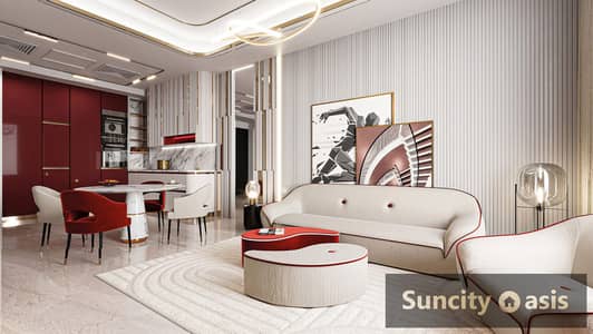 1 Bedroom Flat for Sale in Dubai Sports City, Dubai - Living. jpg